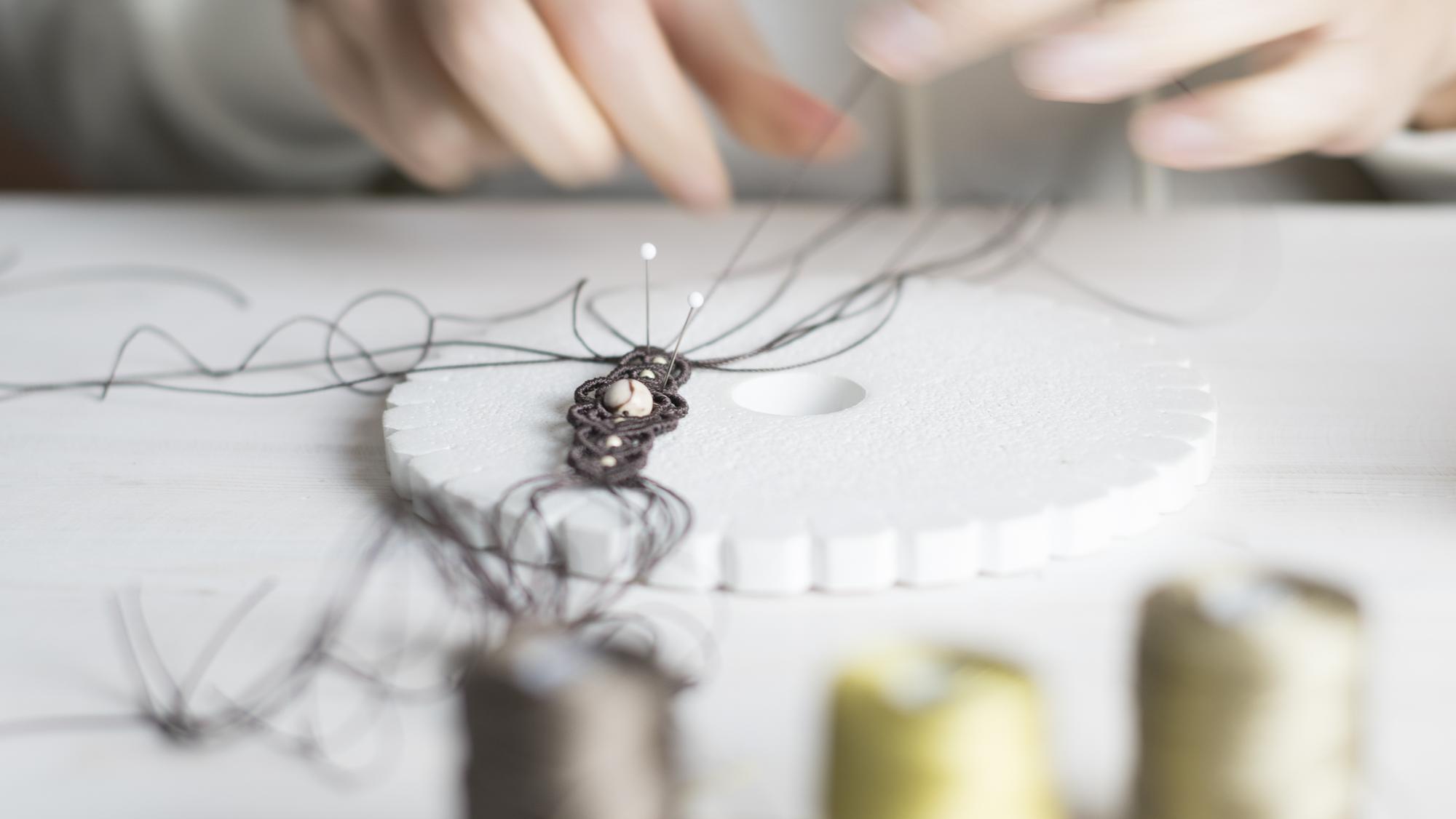 Modern embroidery studio with digital layout